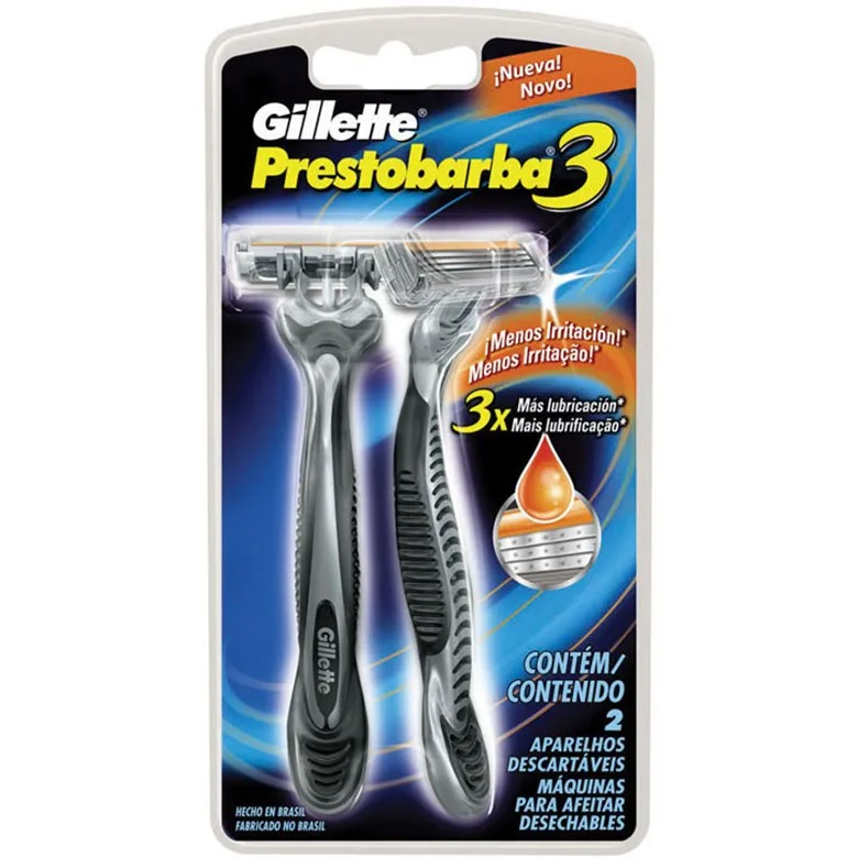 Aparelho Barbear Prestobarba 3 Masculino com 2 Unidade