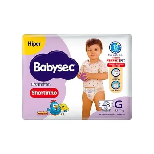Fralda Babysec Premium Shortinho Hiper G 48und