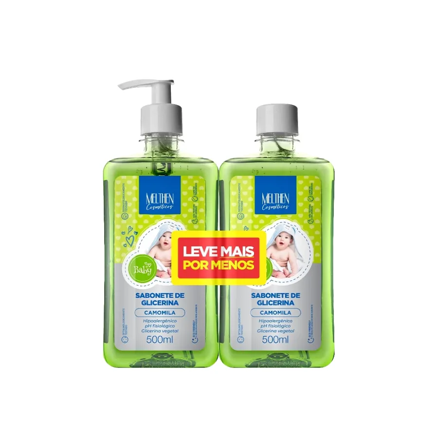 Kit Sabonete de Glicerina Camomila 2x500ml Melthen