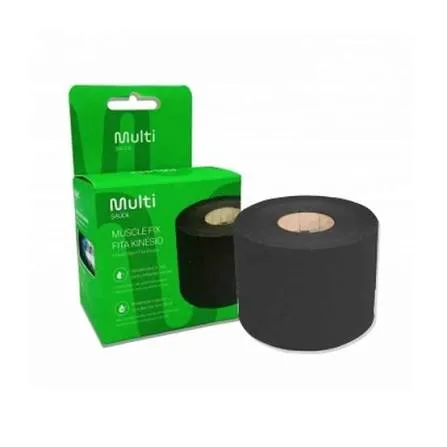 Fita Kinésio Multi Saúde Muscle Fix Preta