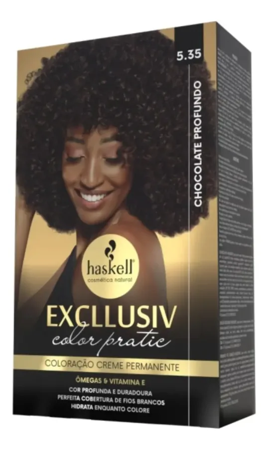 Coloração Creme Haskell Excllusiv Color Pratic Tom 5.35 chocolate profundo